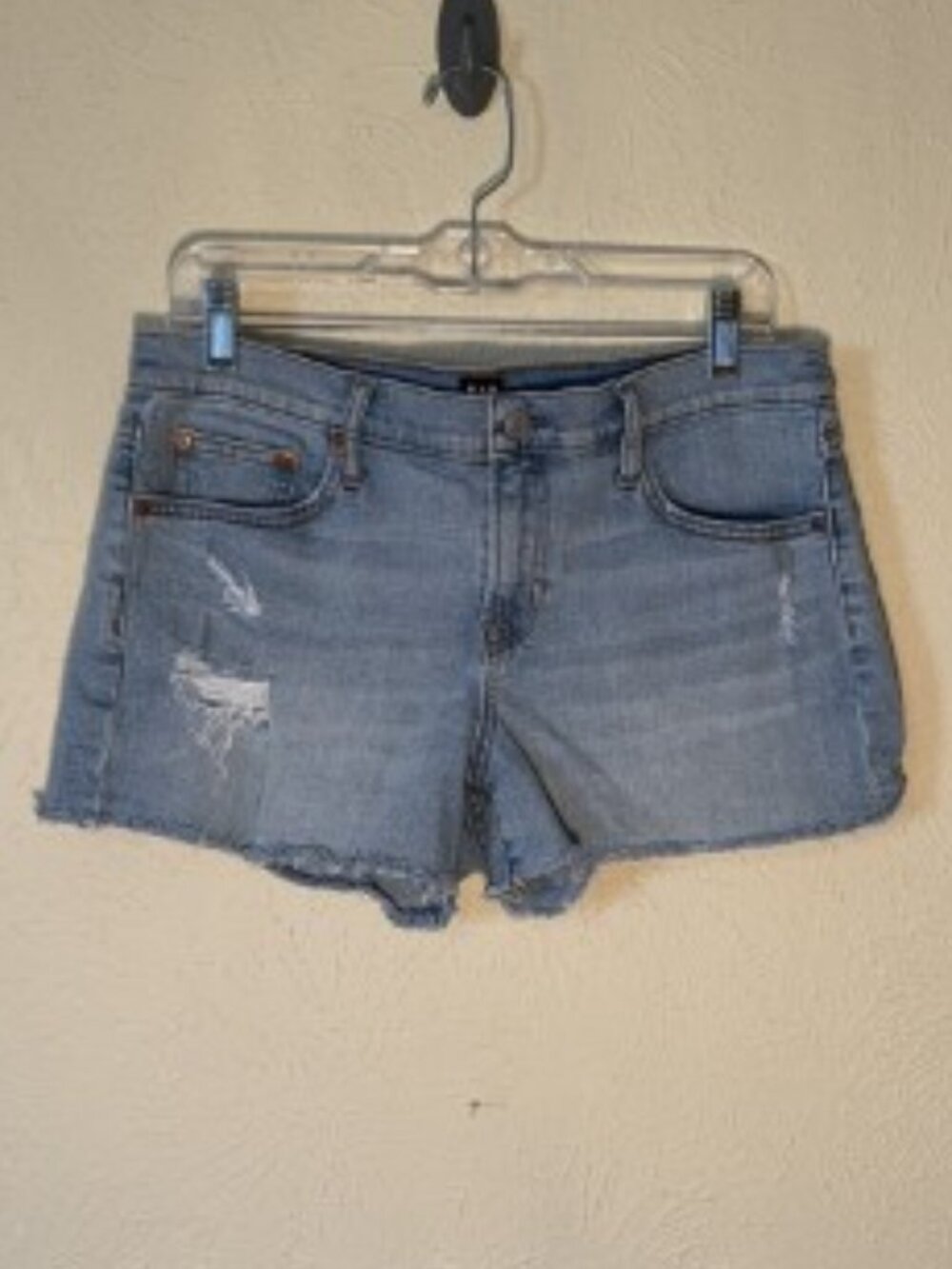 Gap Denim Distressed Light Blue Cotton Cut Off Jean Shorts, Size 30